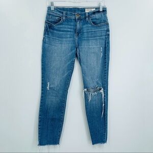 Pistola‎ Jeans Womens 27 Blue Mid Rise Stretch Distressed Skinny Frayed